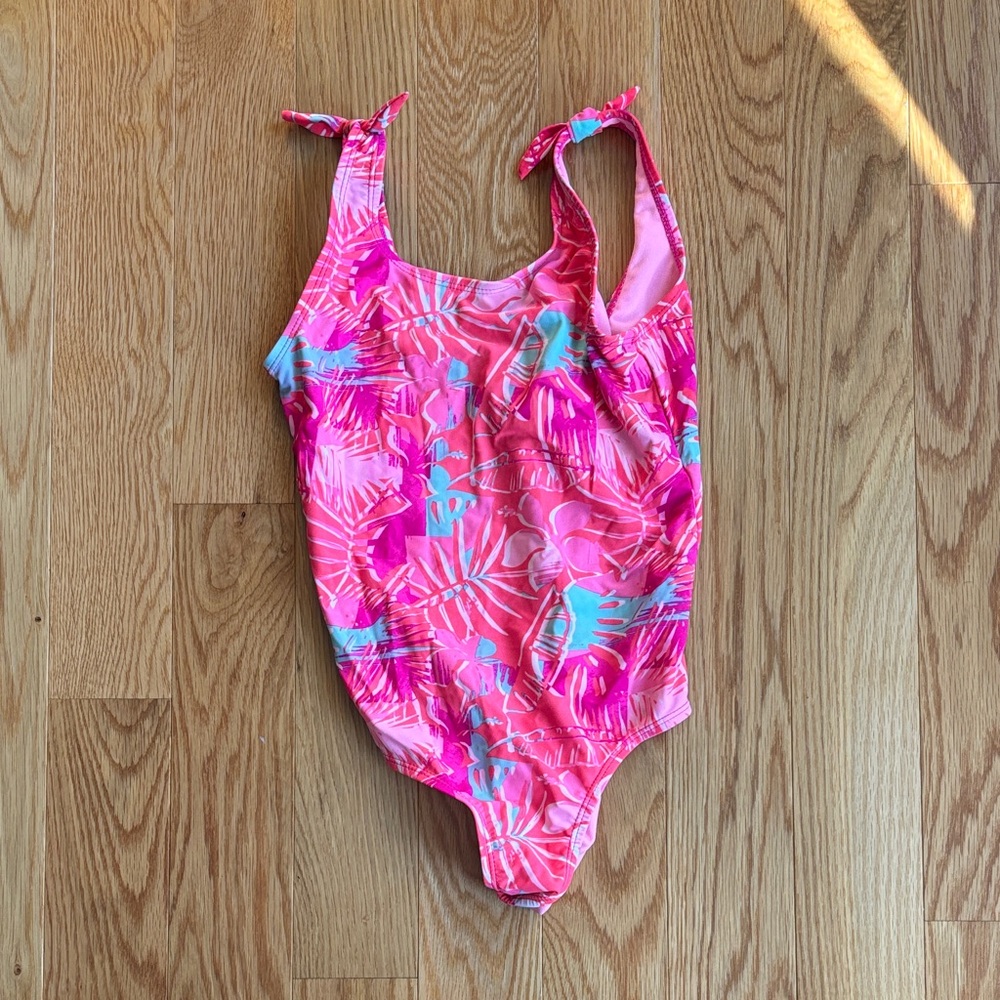 Kensie Girl Pink and Blue Tropical One Piece Swimsuit